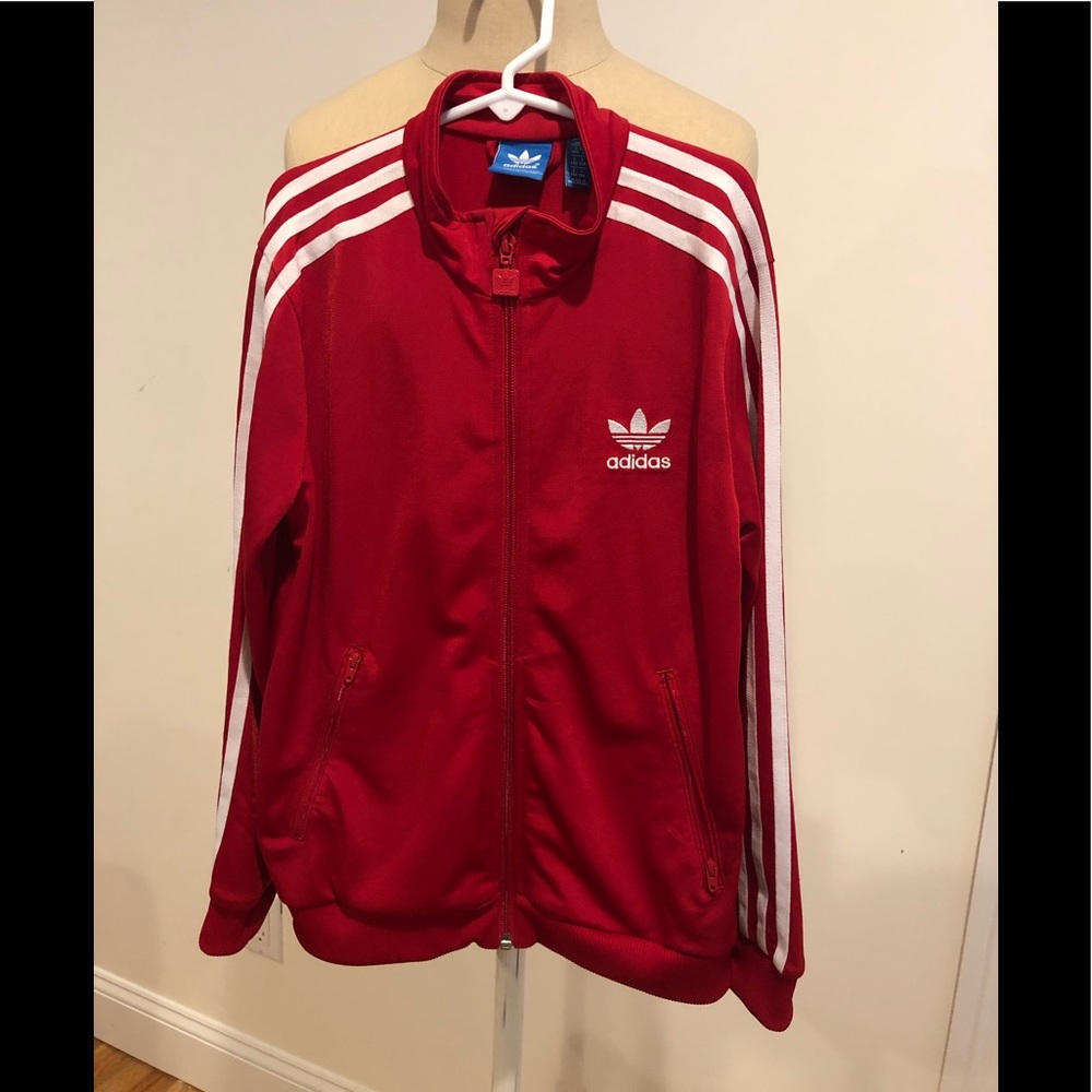 Used Boys adidas red zipper sweater